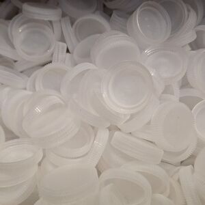 Lot Of 1700 White Clear Plastic Water Bottle Caps Multi-Purpose Arts Crafts DIY